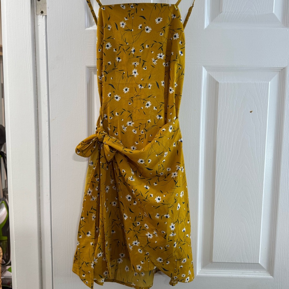 Floral Mustard Yellow Dress